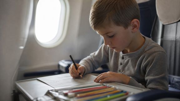 Comment occuper les enfants lors des longs trajets en avion : activités et astuces