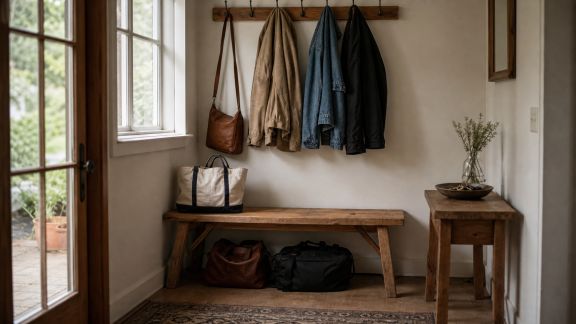 Bien structurer la zone de retour (vestes, sacs, clés) pour éviter le bazar du soir