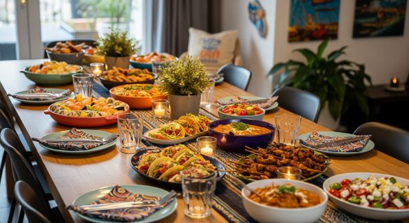 Repas à thème : organiser une soirée cuisine autour du monde en famille